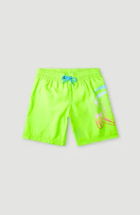 Circle Surfer 14\" Swim Shorts | Fluor Green circle surfer gradient"