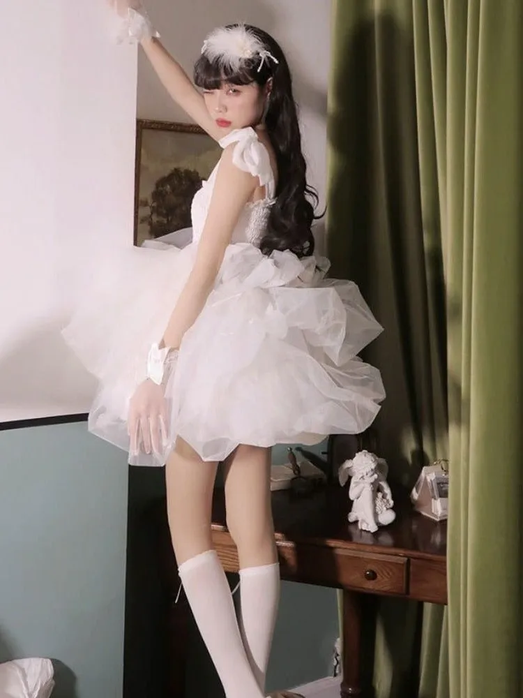 Crystal Icing Puff Pixie        Dress Kawaii Academia Y2K Cottagecore Coquette Fairycore Dollette Princesscore