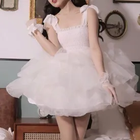 Crystal Icing Puff Pixie        Dress Kawaii Academia Y2K Cottagecore Coquette Fairycore Dollette Princesscore