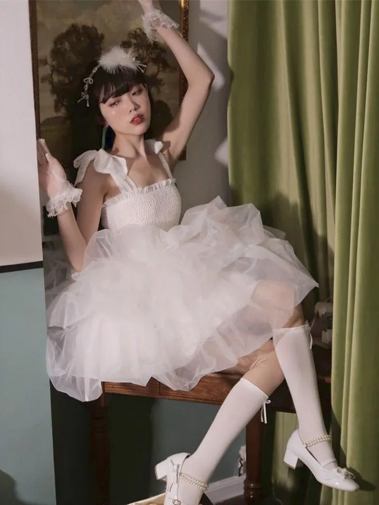 Crystal Icing Puff Pixie        Dress Kawaii Academia Y2K Cottagecore Coquette Fairycore Dollette Princesscore