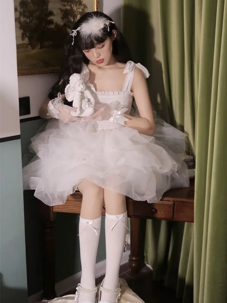 Crystal Icing Puff Pixie        Dress Kawaii Academia Y2K Cottagecore Coquette Fairycore Dollette Princesscore