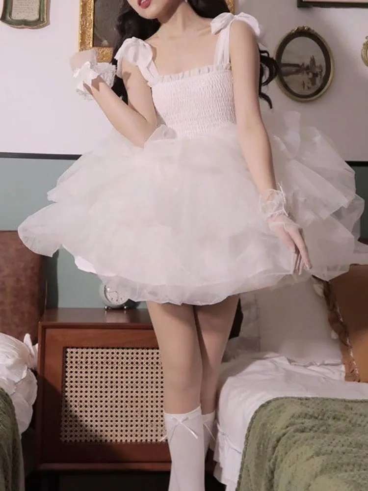 Crystal Icing Puff Pixie        Dress Kawaii Academia Y2K Cottagecore Coquette Fairycore Dollette Princesscore
