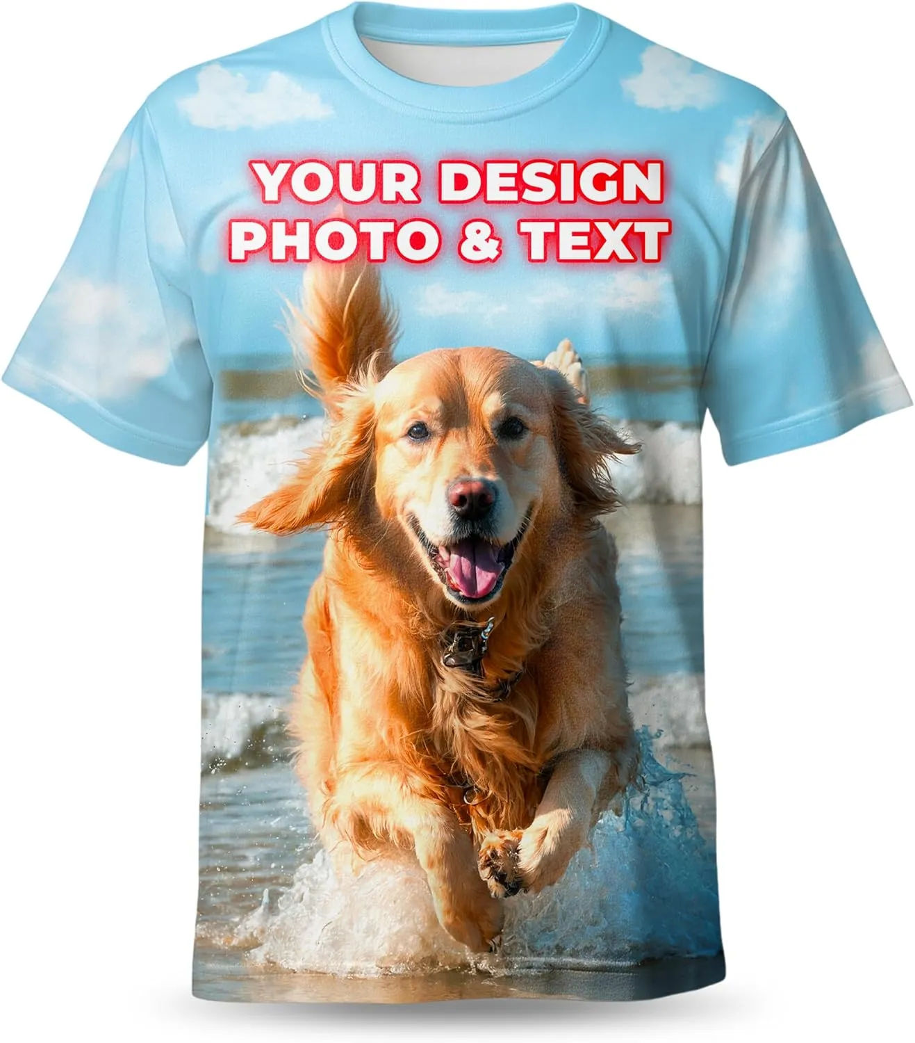 Custom All Over Print T-Shirt - Personalized T-Shirt with Photo, Picture, Text - Gift for Men, Women - Camiseta Personalizada
