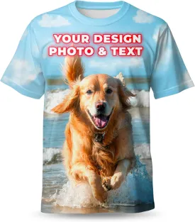 Custom All Over Print T-Shirt - Personalized T-Shirt with Photo, Picture, Text - Gift for Men, Women - Camiseta Personalizada