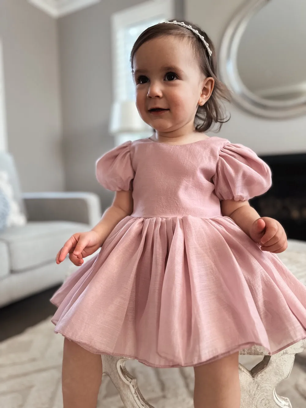 Delia Dusty Pink Baby Dress
