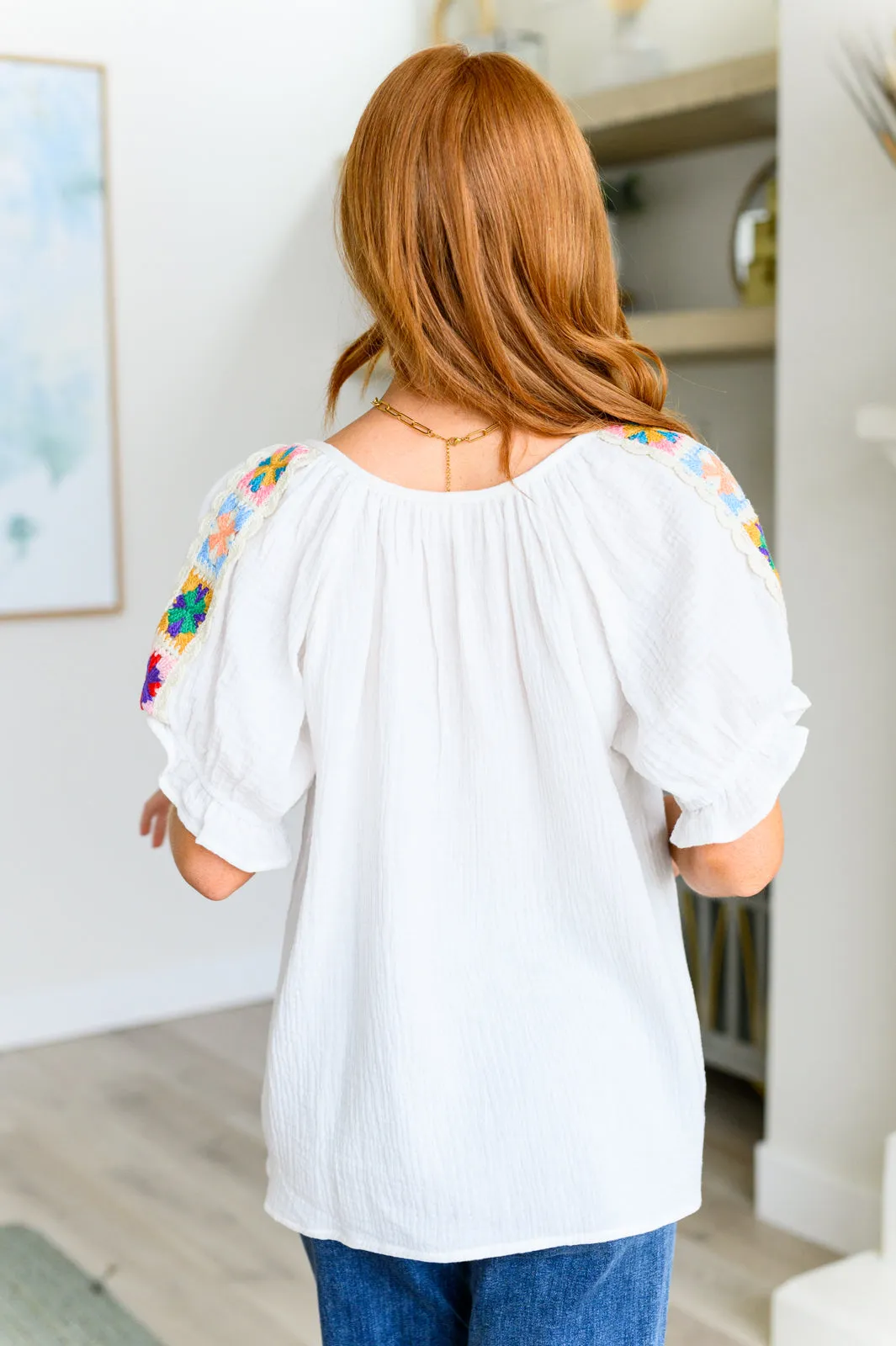 Don't You, Forget About Me Crinkle Knit Boho Blouse by Sew in Love