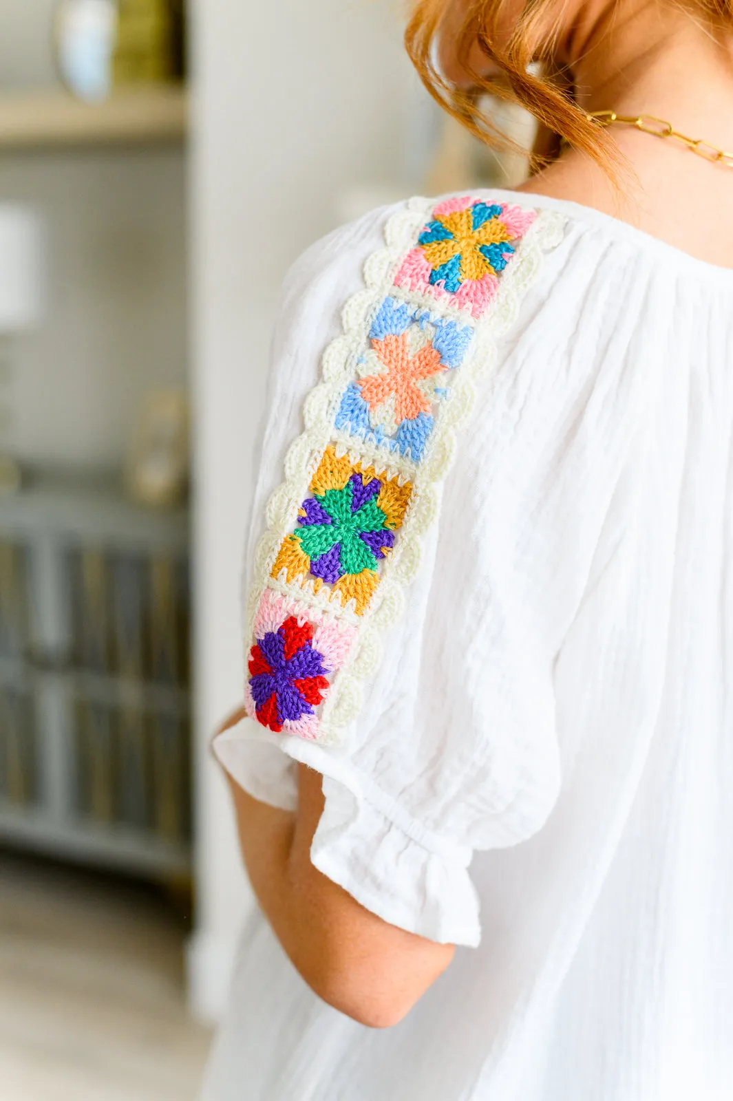Don't You, Forget About Me Crinkle Knit Boho Blouse by Sew in Love