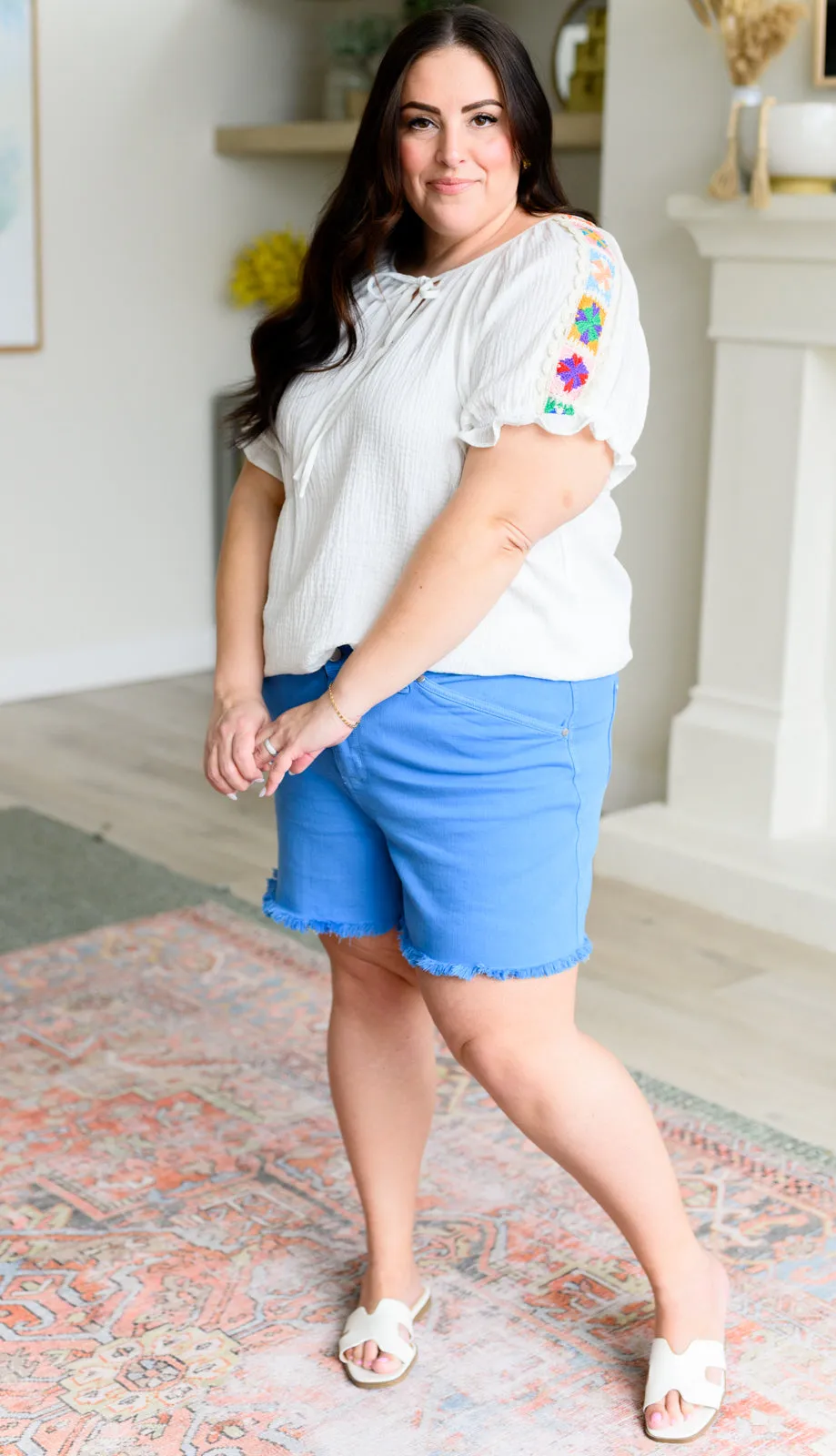 Don't You, Forget About Me Crinkle Knit Boho Blouse by Sew in Love