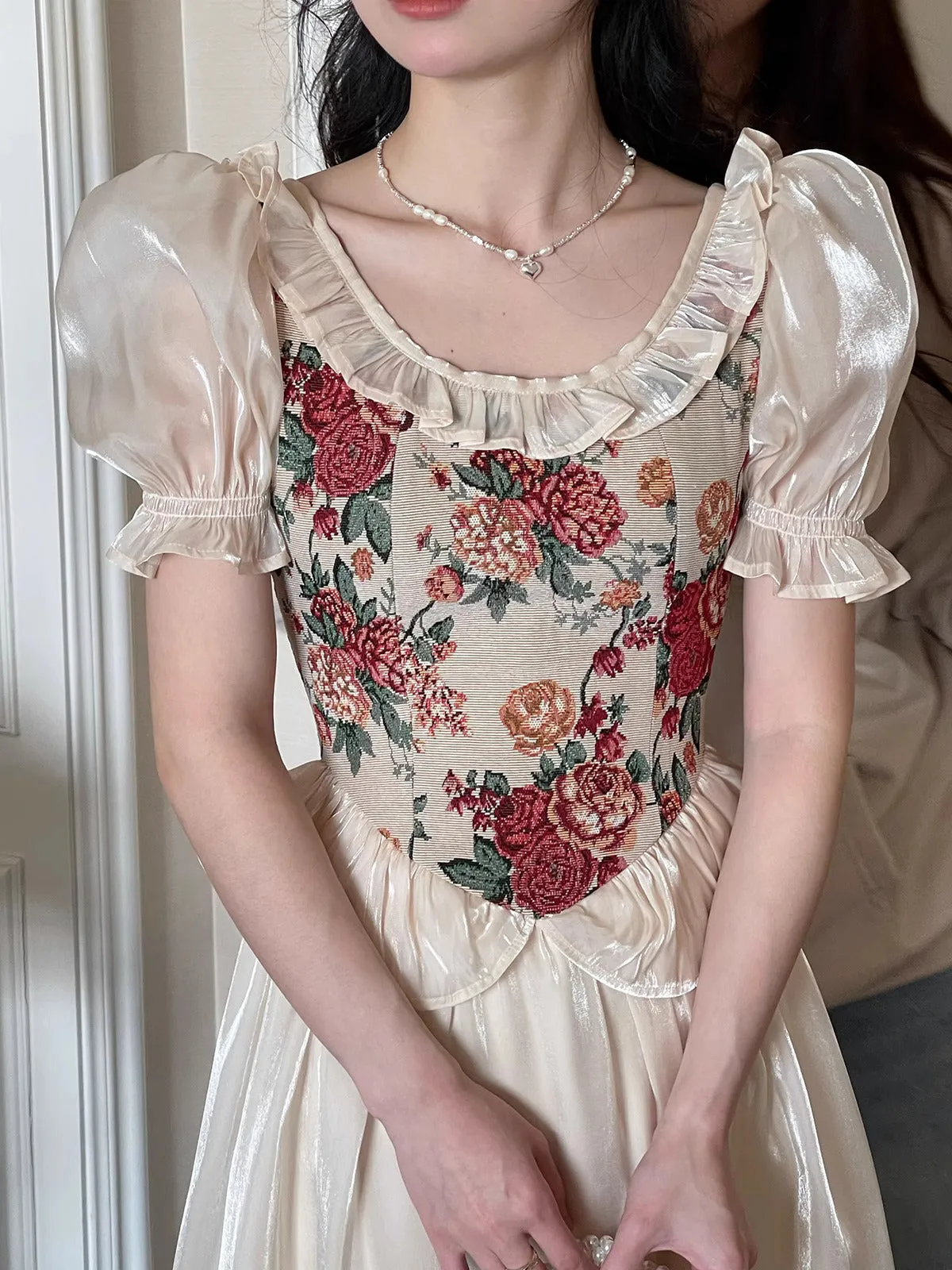 Dreamy Floral Corset Dress [Extended sizes]