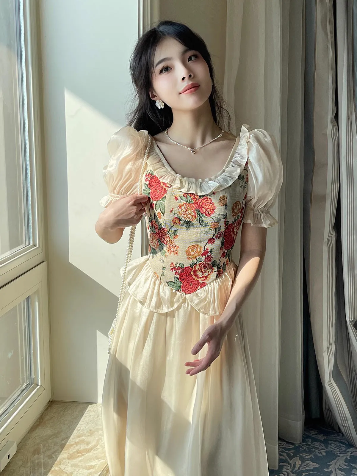 Dreamy Floral Corset Dress [Extended sizes]