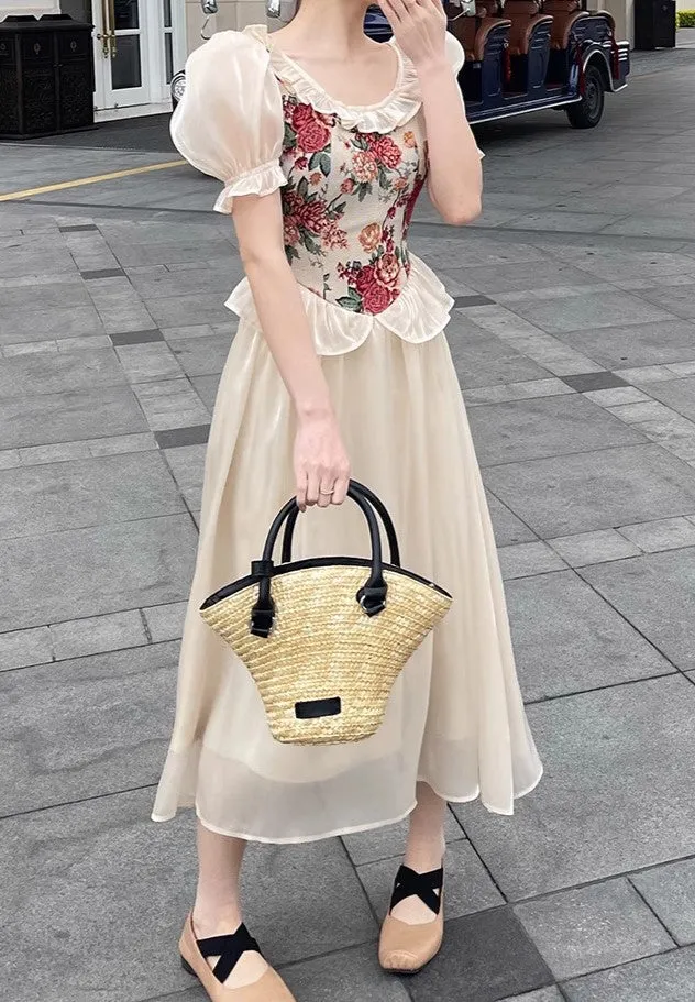Dreamy Floral Corset Dress [Extended sizes]