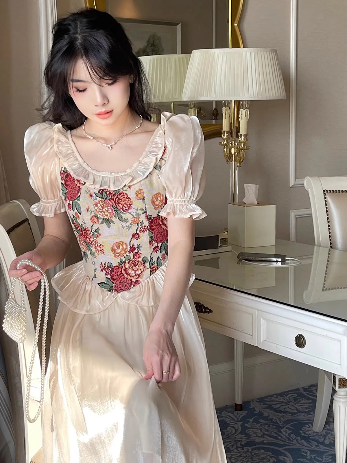 Dreamy Floral Corset Dress [Extended sizes]