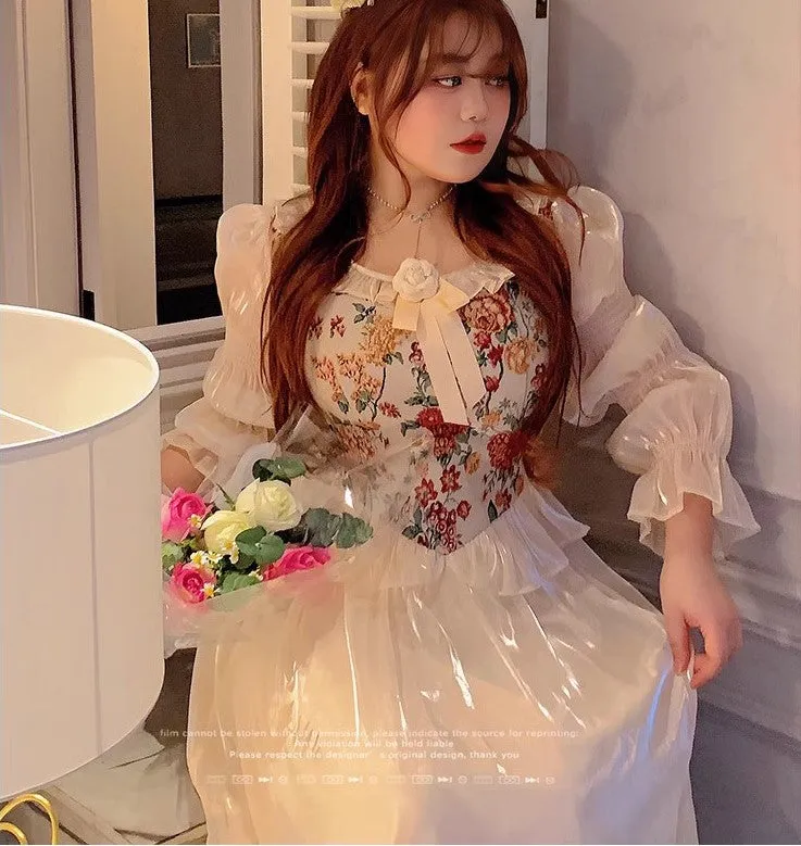 Dreamy Floral Corset Dress [Extended sizes]