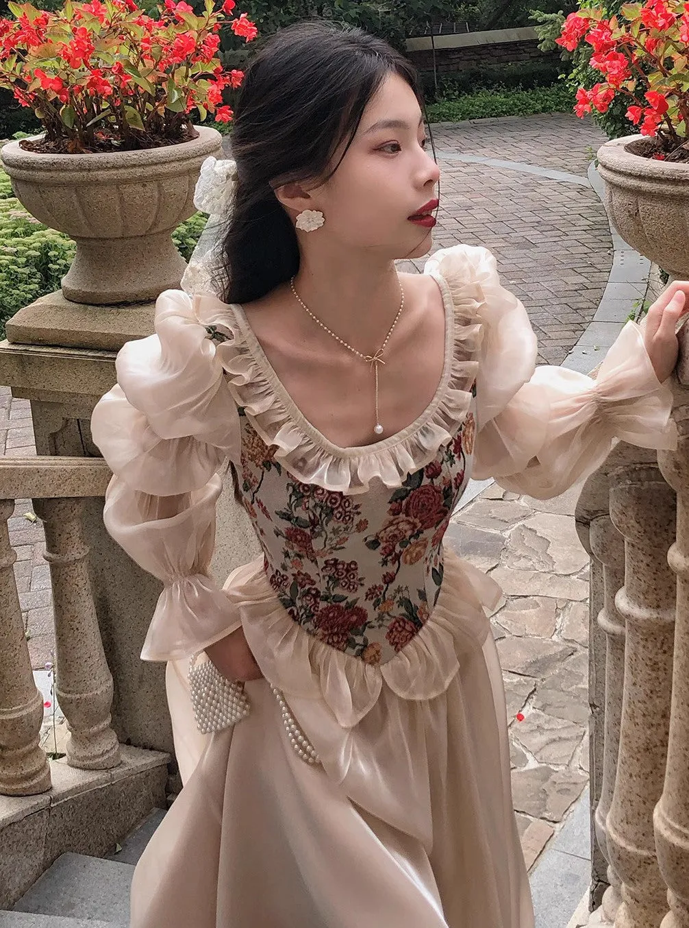 Dreamy Floral Corset Dress [Extended sizes]