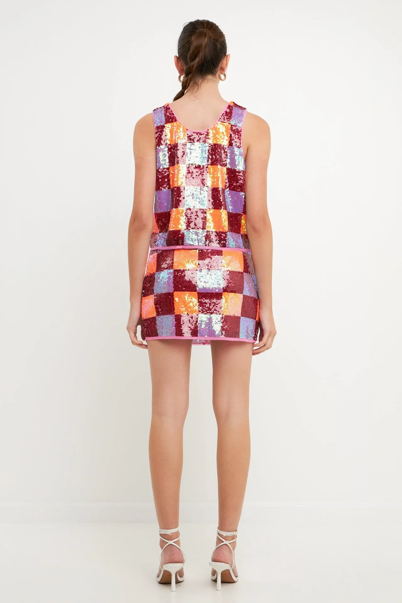 Endless Rose - Checkered Sequin Top