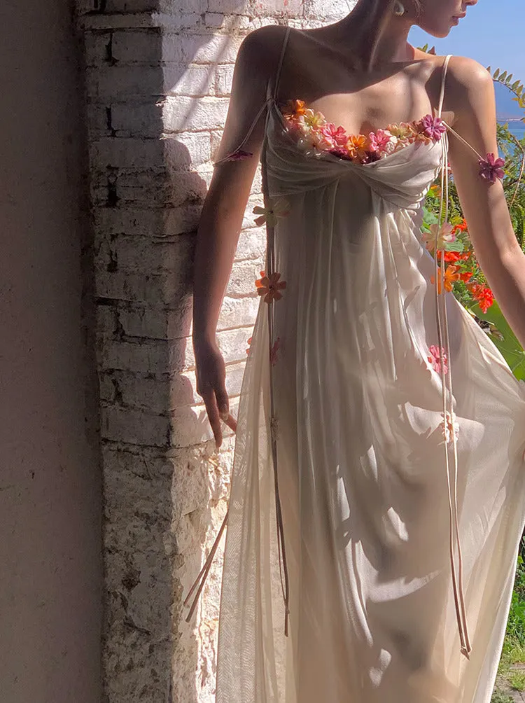 Faerie Flower Embellished Sleeveless Dress