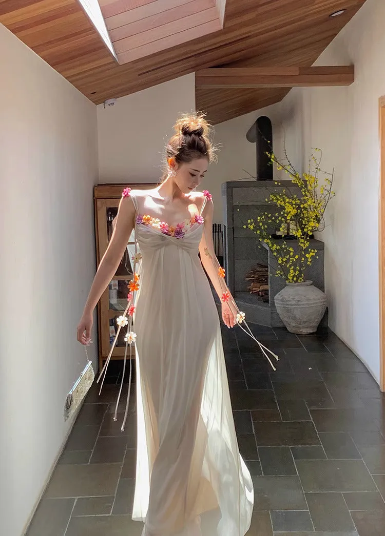 Faerie Flower Embellished Sleeveless Dress