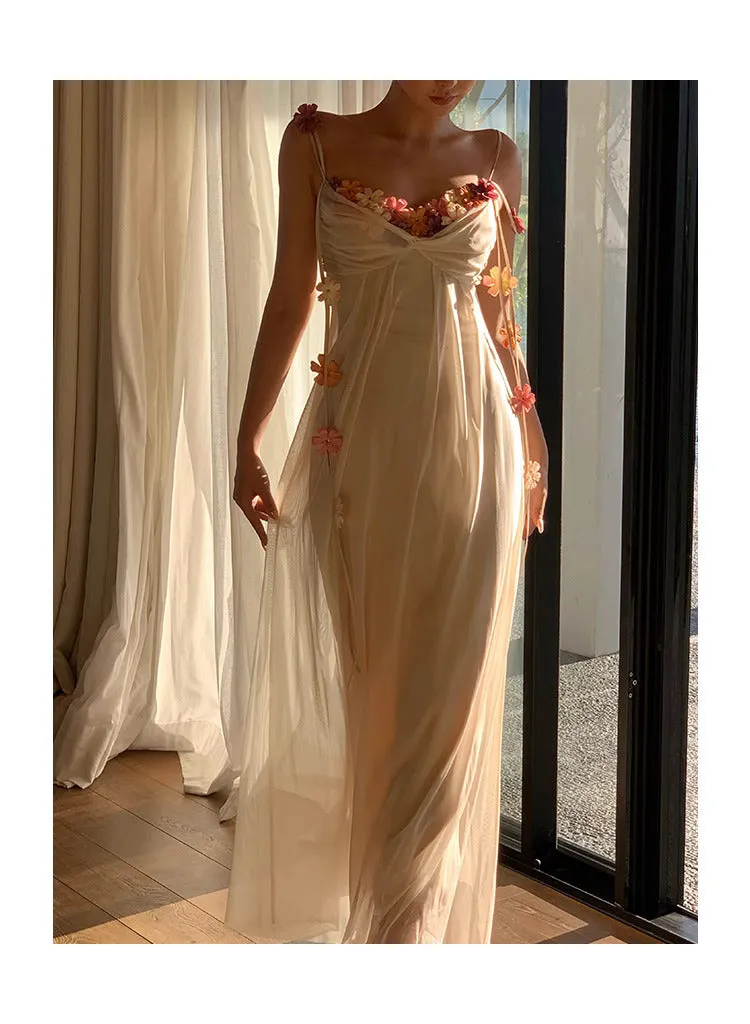 Faerie Flower Embellished Sleeveless Dress