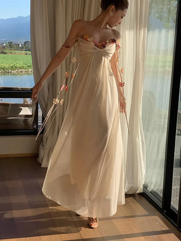 Faerie Flower Embellished Sleeveless Dress