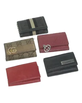 GG Canvas Leather Key Case Set with 5 Compartments.