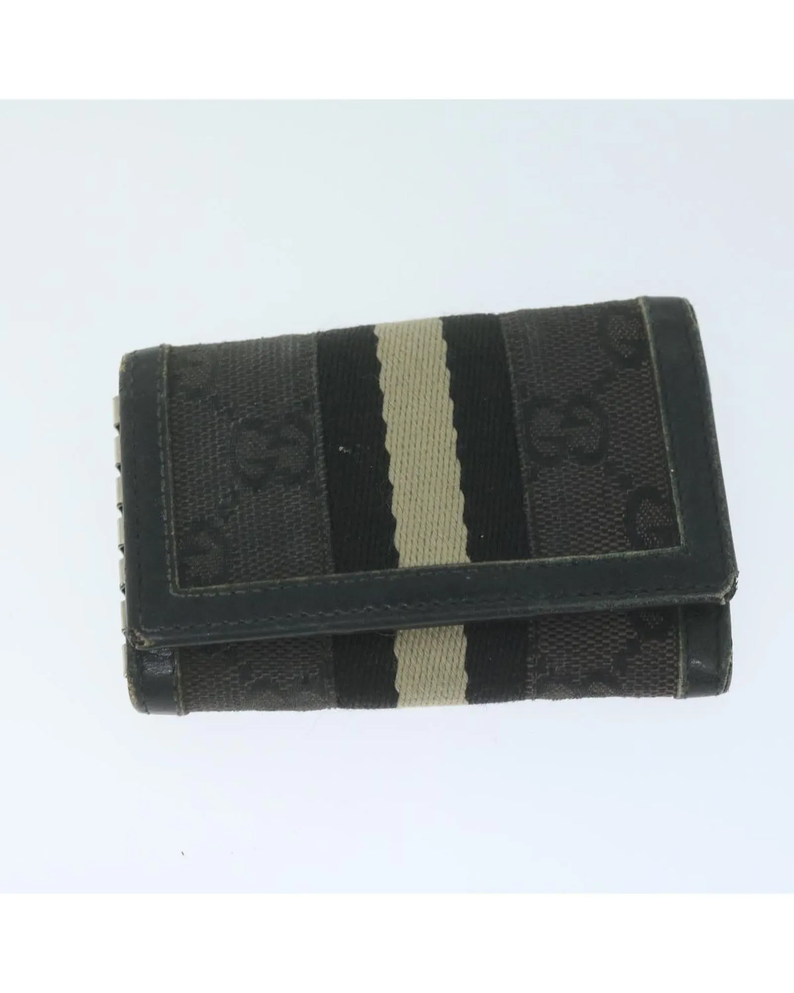 GG Canvas Leather Key Case Set with 5 Compartments.