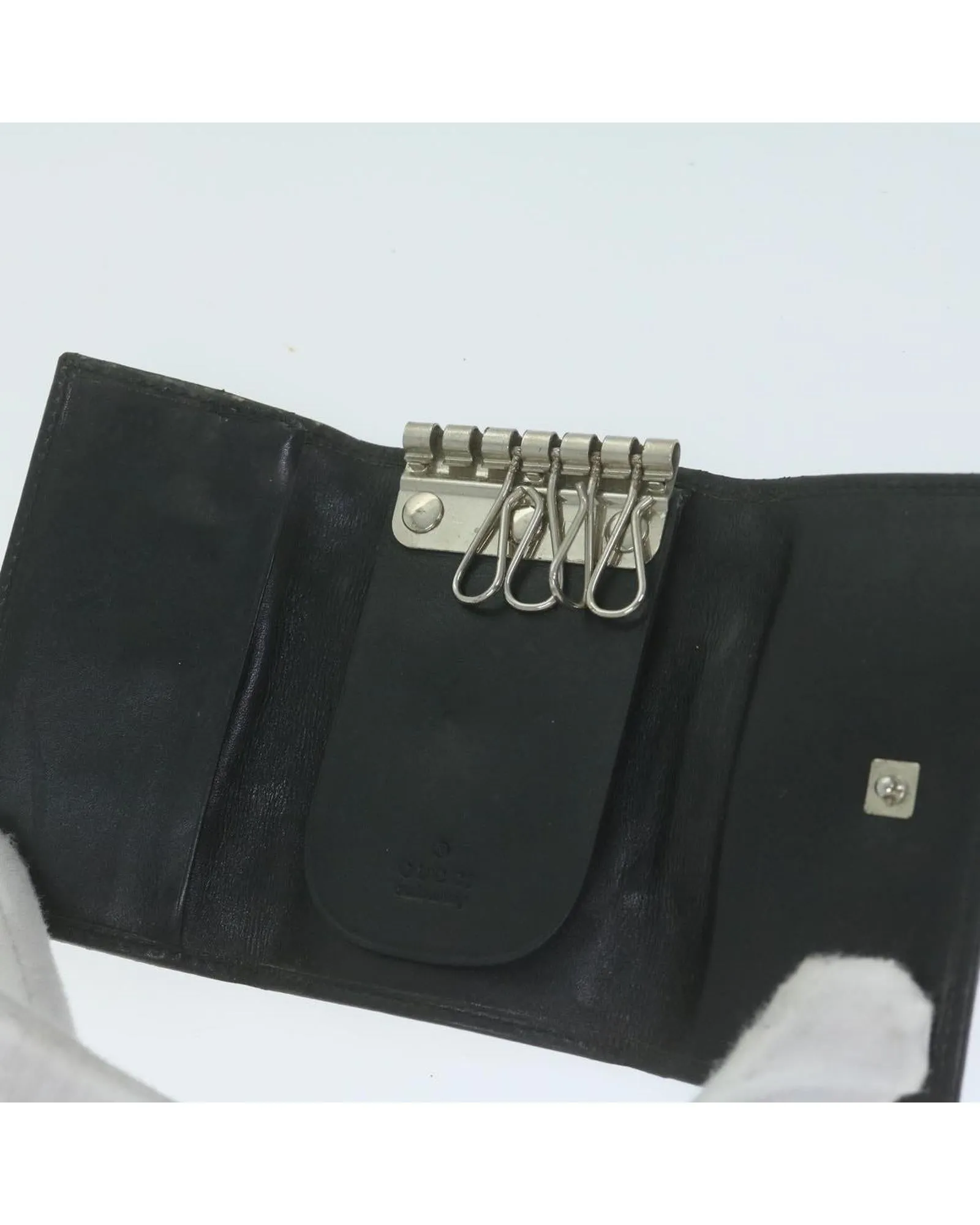 GG Canvas Leather Key Case Set with 5 Compartments.
