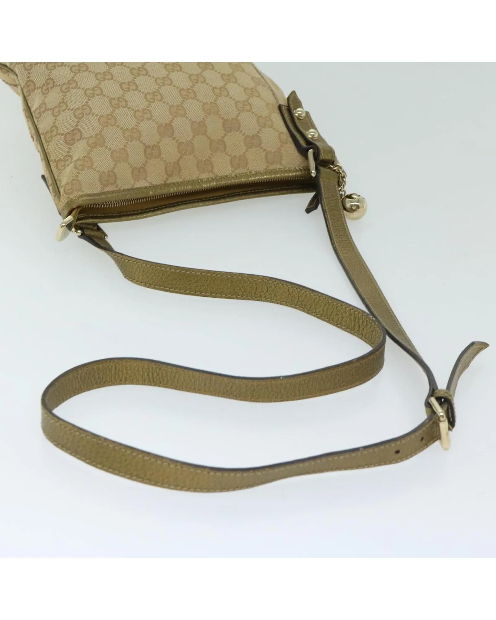 GG Canvas Sherry Line Shoulder Bag with Gold Accents - Authentic