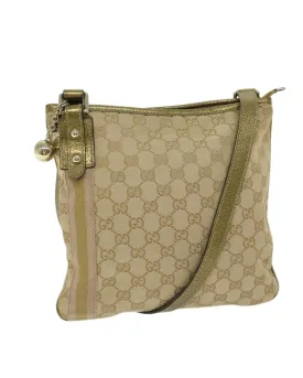 GG Canvas Sherry Line Shoulder Bag with Gold Accents - Authentic