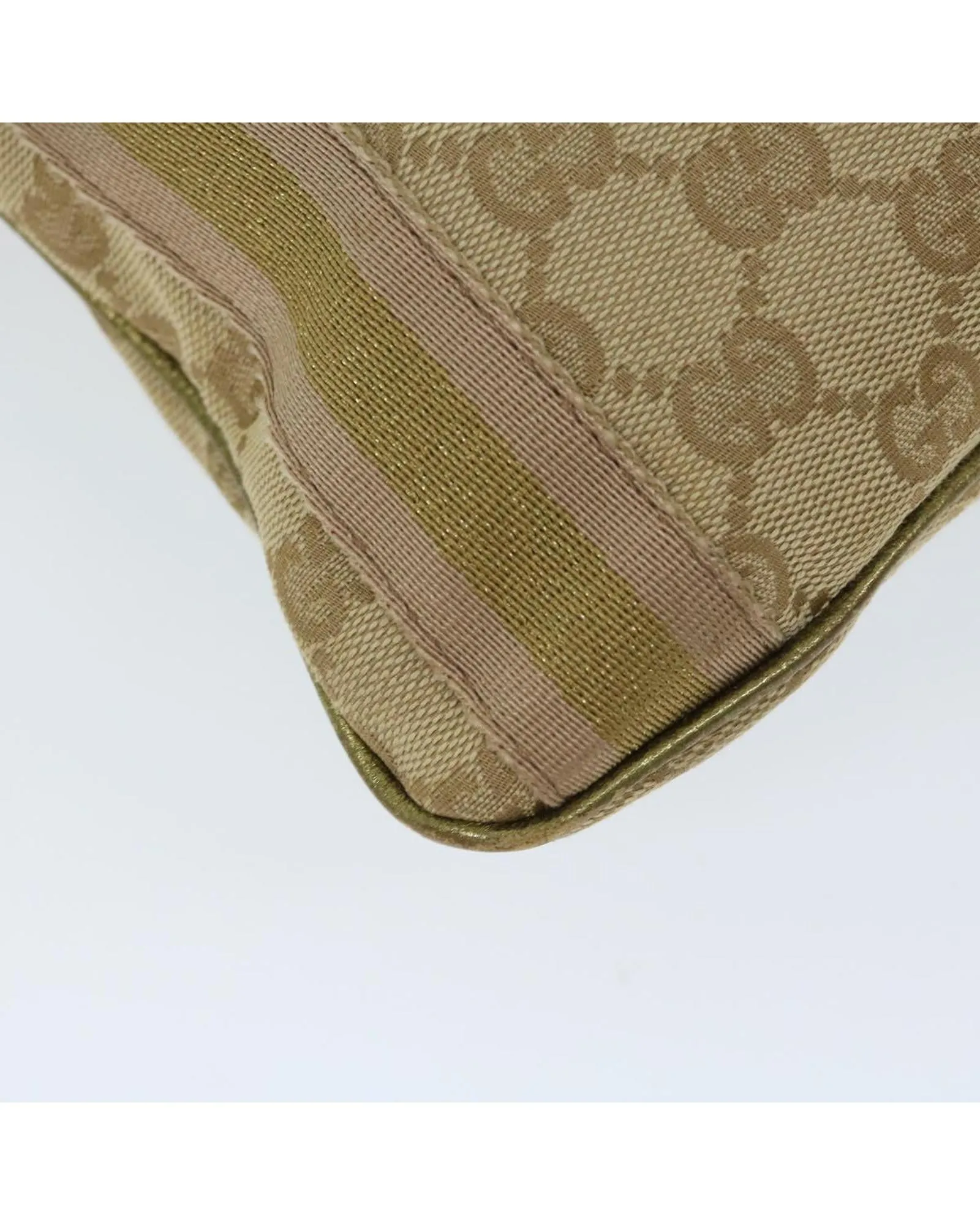 GG Canvas Sherry Line Shoulder Bag with Gold Accents - Authentic
