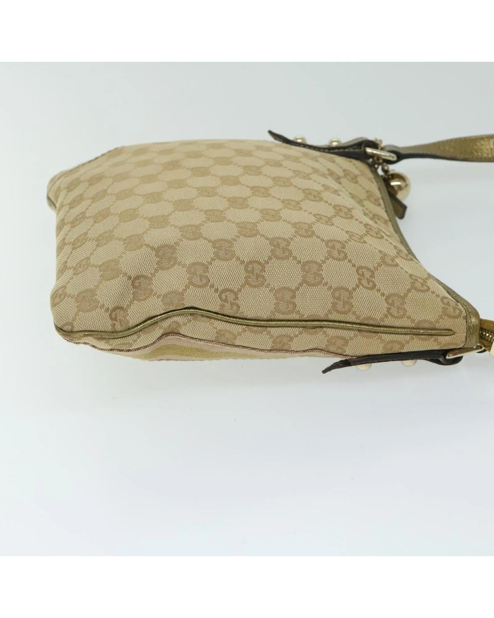 GG Canvas Sherry Line Shoulder Bag with Gold Accents - Authentic
