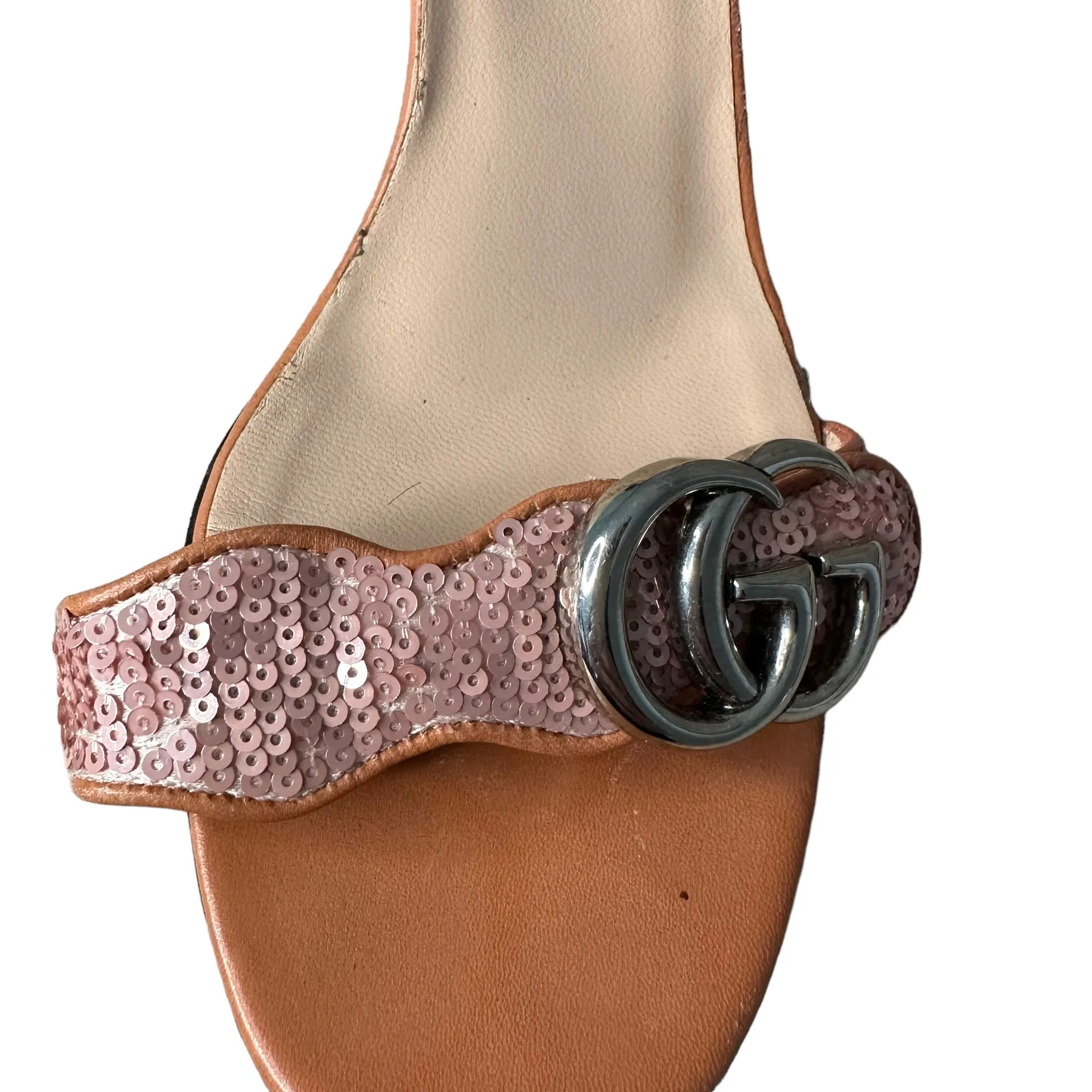 Gucci Salmon Sequin Heel