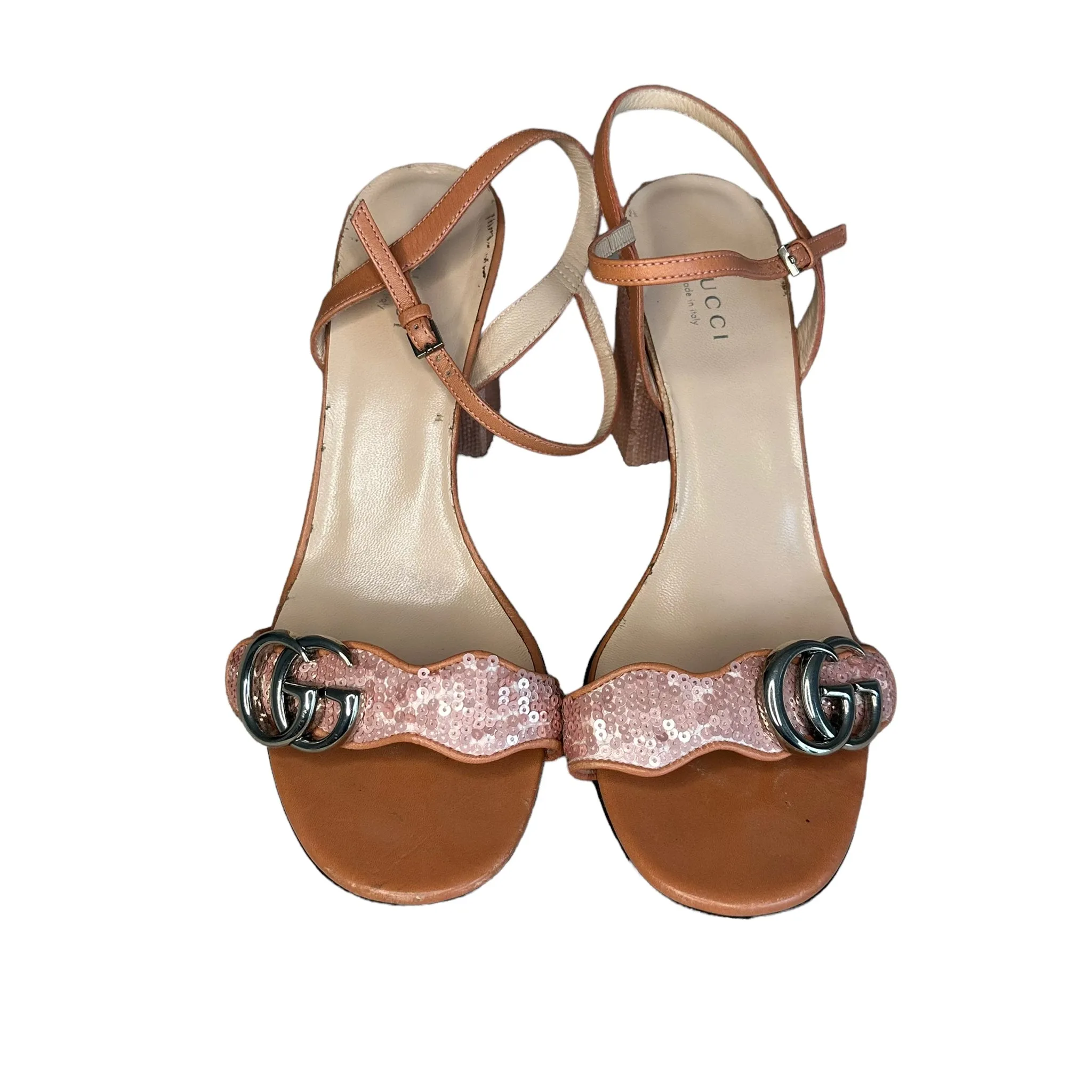 Gucci Salmon Sequin Heel