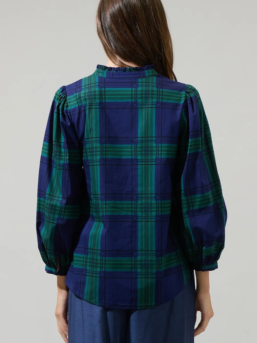 Harrisville Plaid Button Top