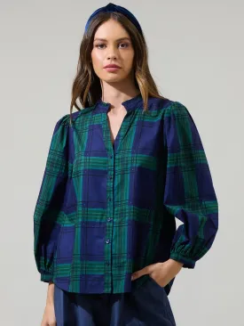 Harrisville Plaid Button Top