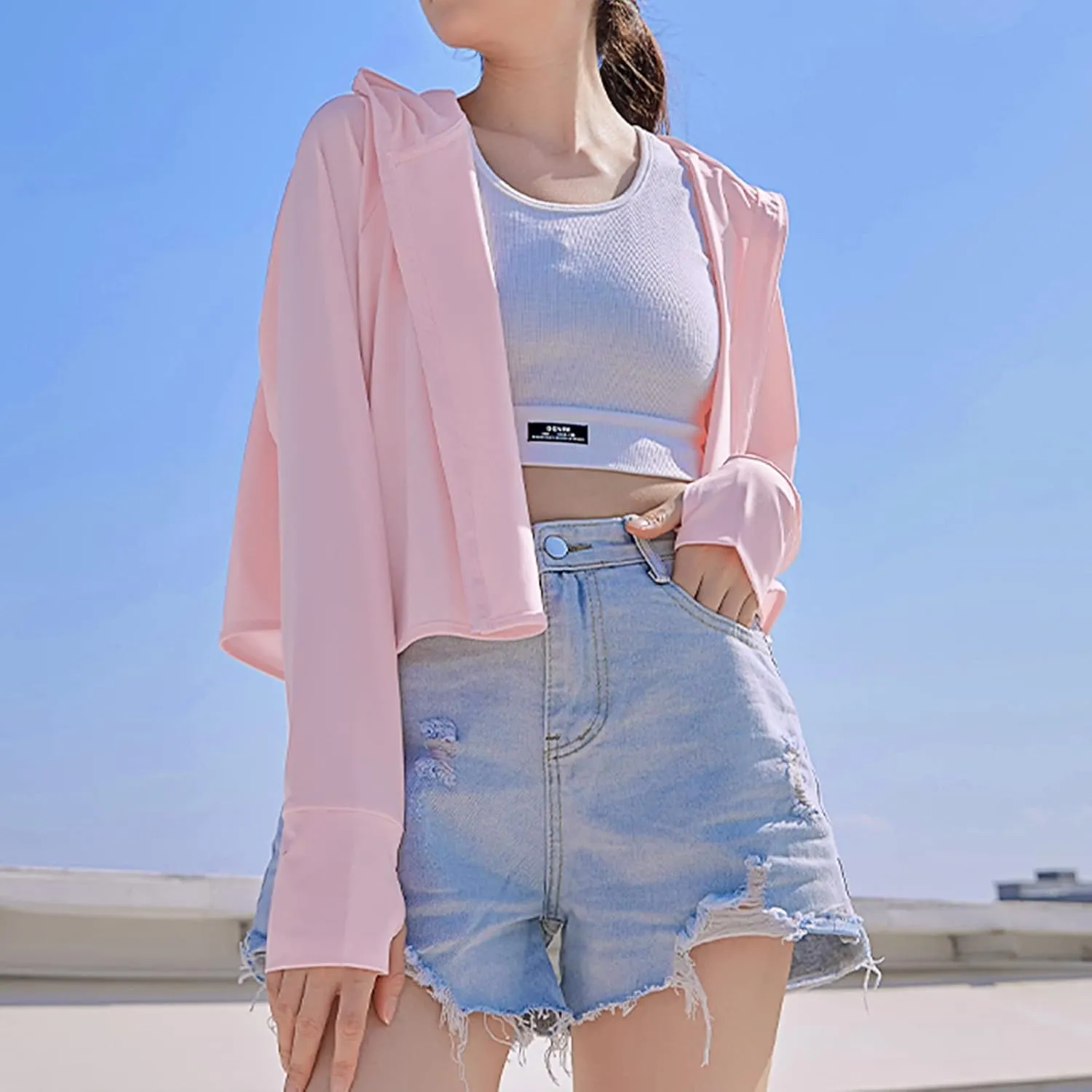 Hercicy 2 Pcs UV Protection Clothing Sun Protection Hoodie Jacket Full Zip UV Block Clothing for Women