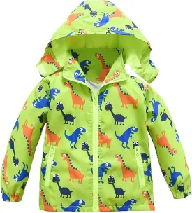 HZXVic Toddler Boys Raincoat Waterproof,Lightweight Kids Rain Poncho Jacket Windbreaker Outwear Coat