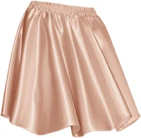 Indian Trendy Women's Basic Versatile Satin Flared Casual Mini Skater Skirt
