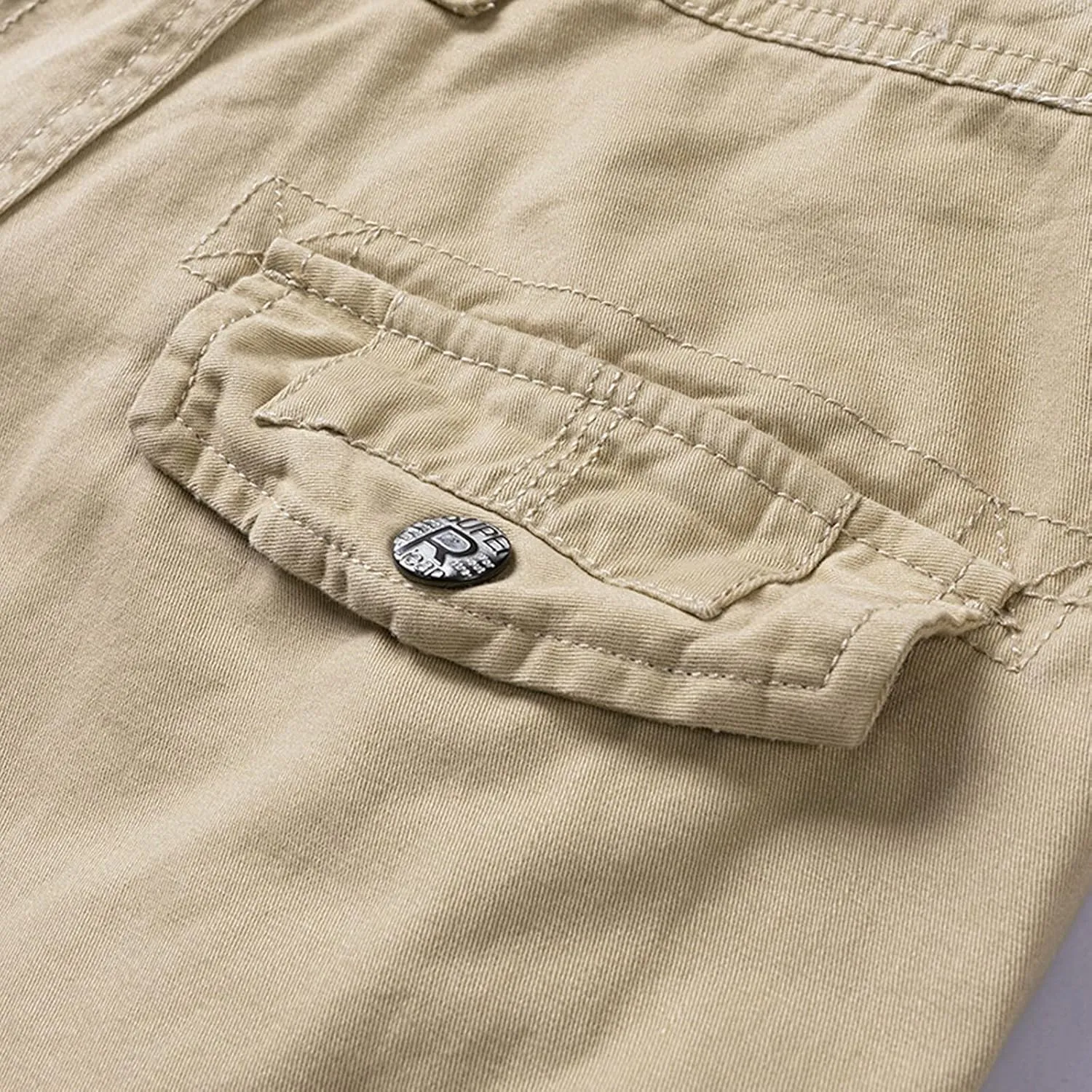 Mens Cotton Cargo Shorts Relaxed Fit 11 Inch Inseam Outdoor Casual Work Hiking Shorts with Zipper Pockets No Belt