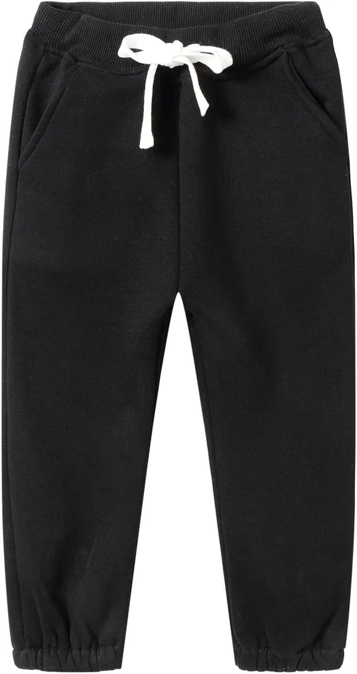 Mud Kingdom Girls Boys Drawstring Sweatpants Solid Colors Elastic Waist Slant Pockets 2-10 Years