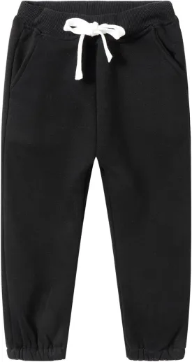 Mud Kingdom Girls Boys Drawstring Sweatpants Solid Colors Elastic Waist Slant Pockets 2-10 Years
