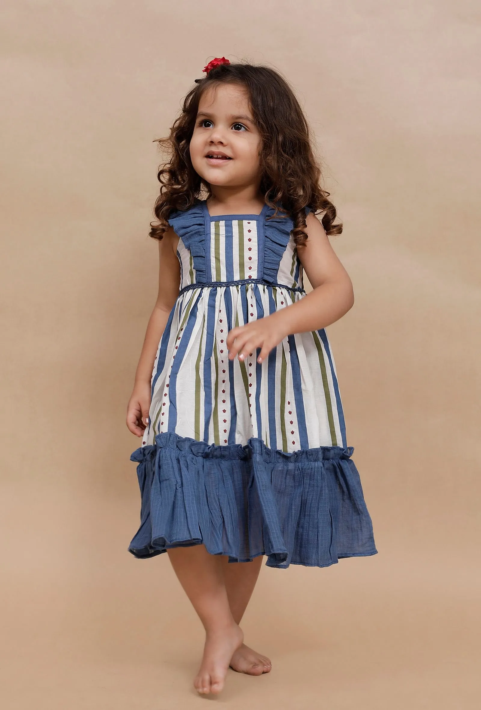 Off-White Multi Color Striped Dress