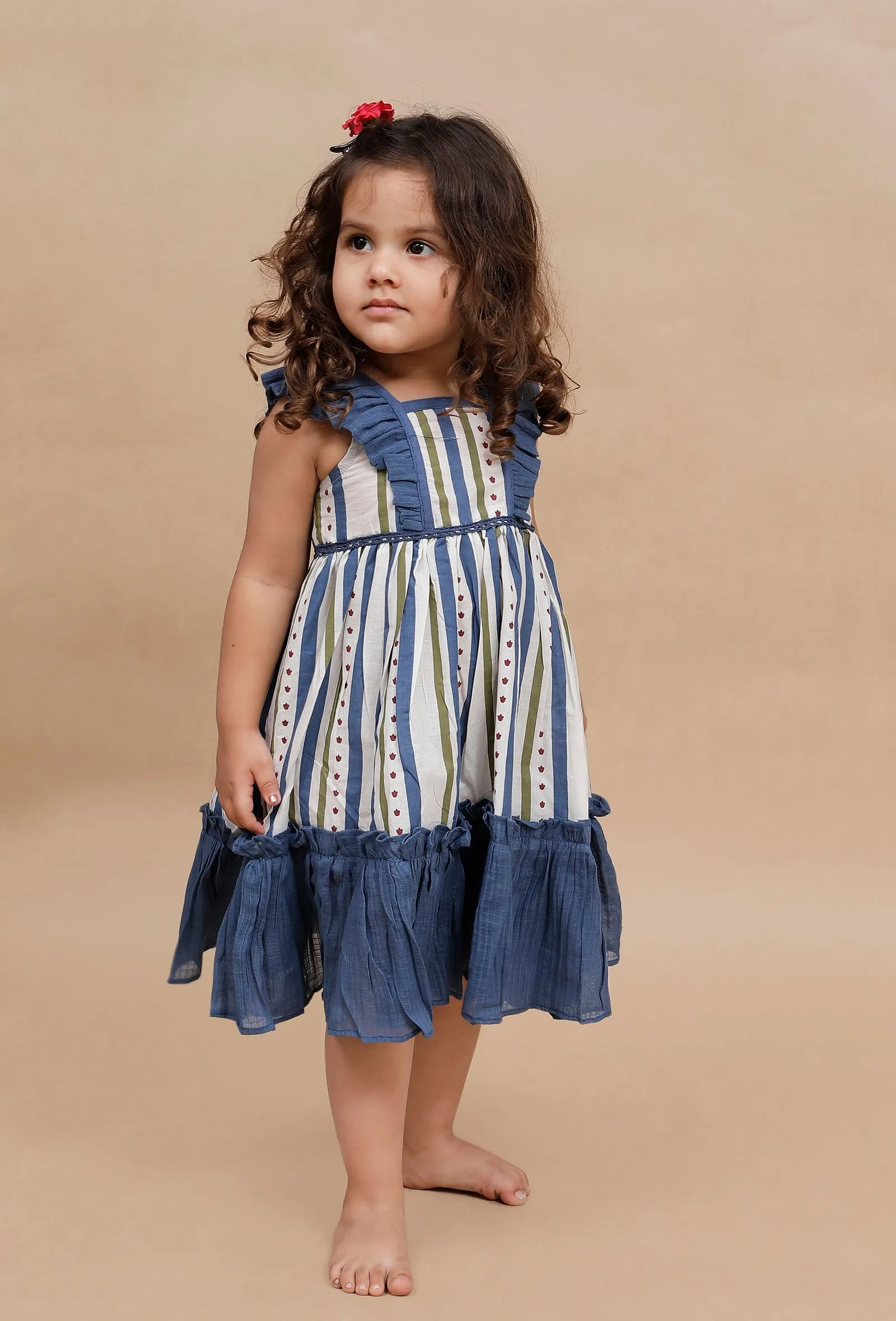 Off-White Multi Color Striped Dress