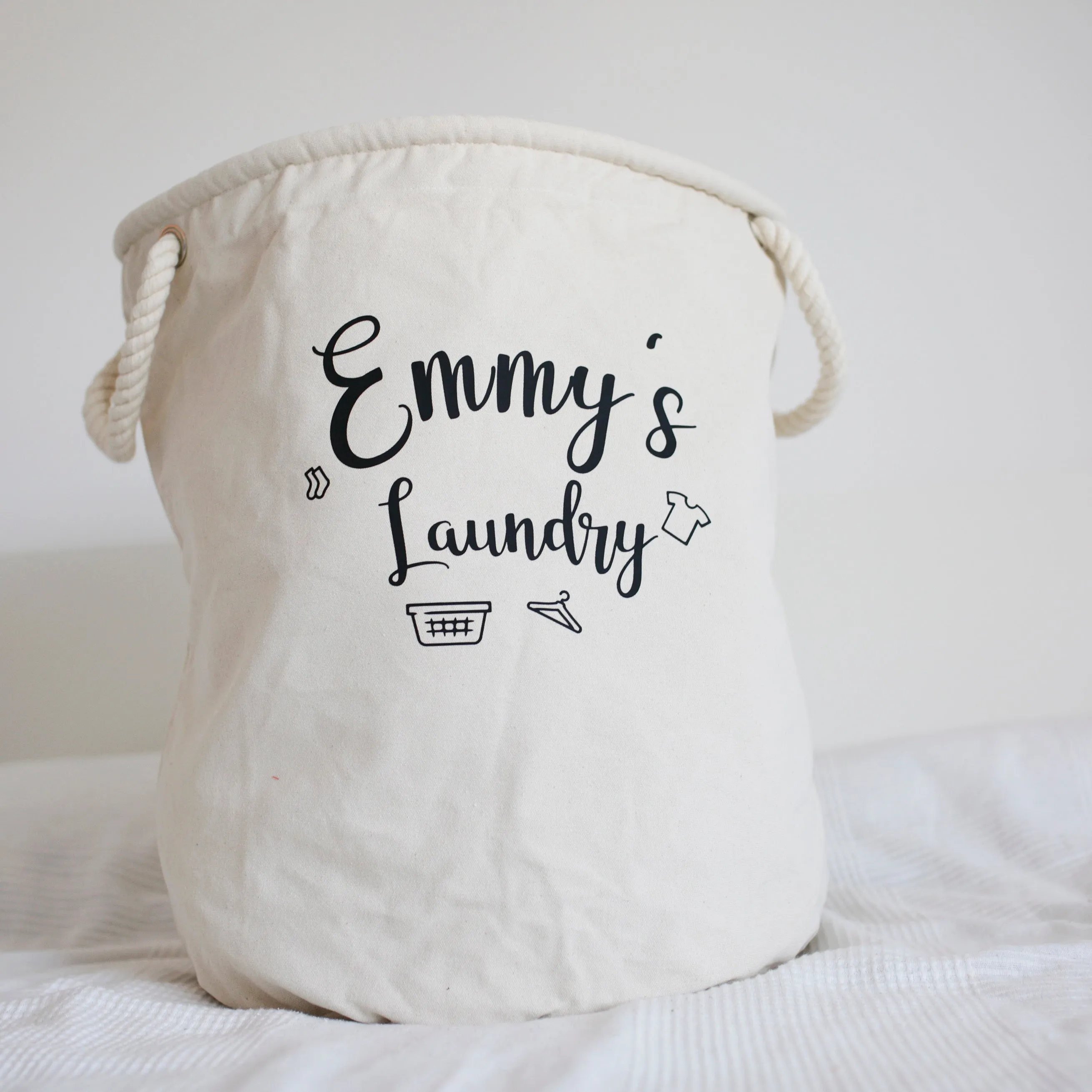 Personalised Canvas Rope Toy Basket