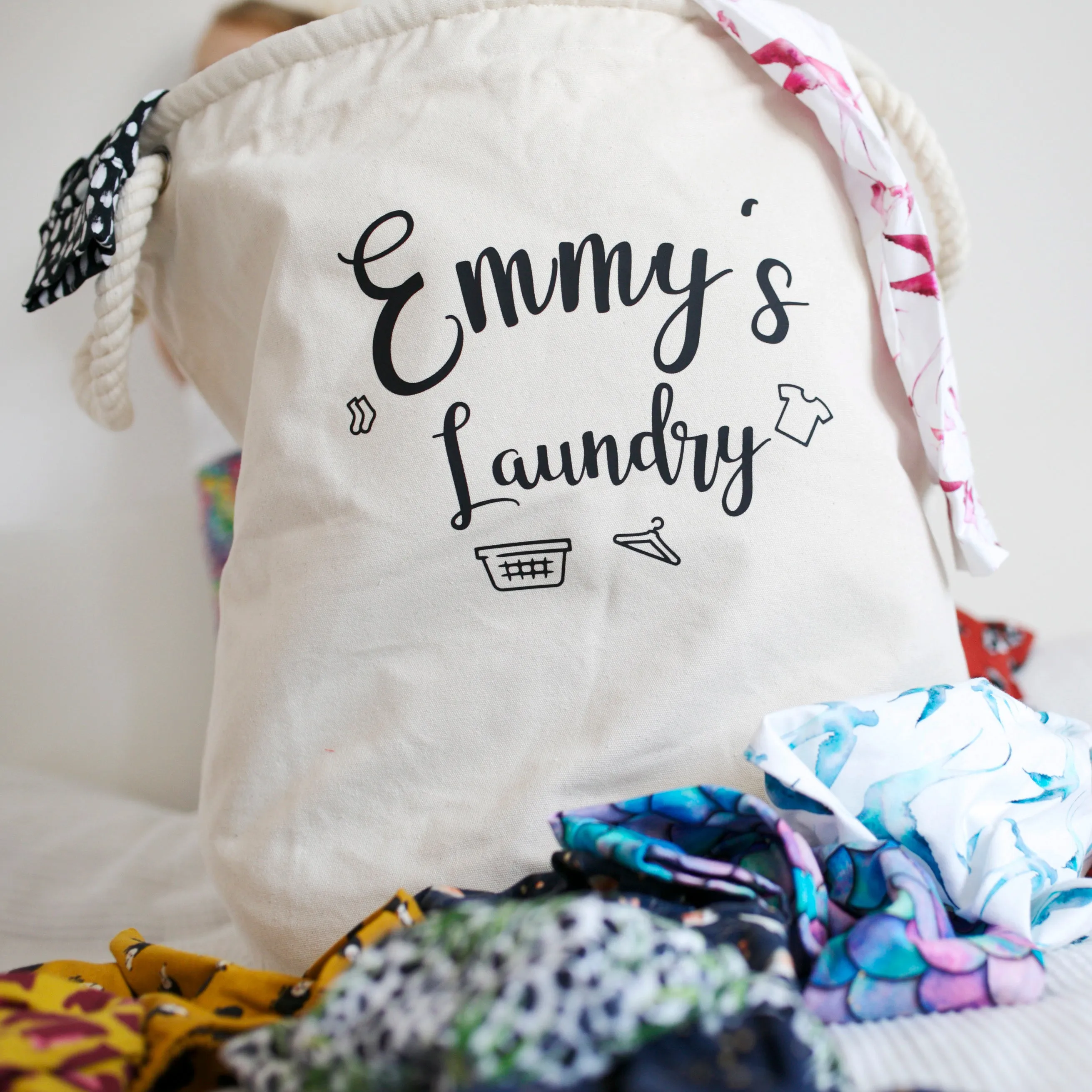 Personalised Canvas Rope Toy Basket