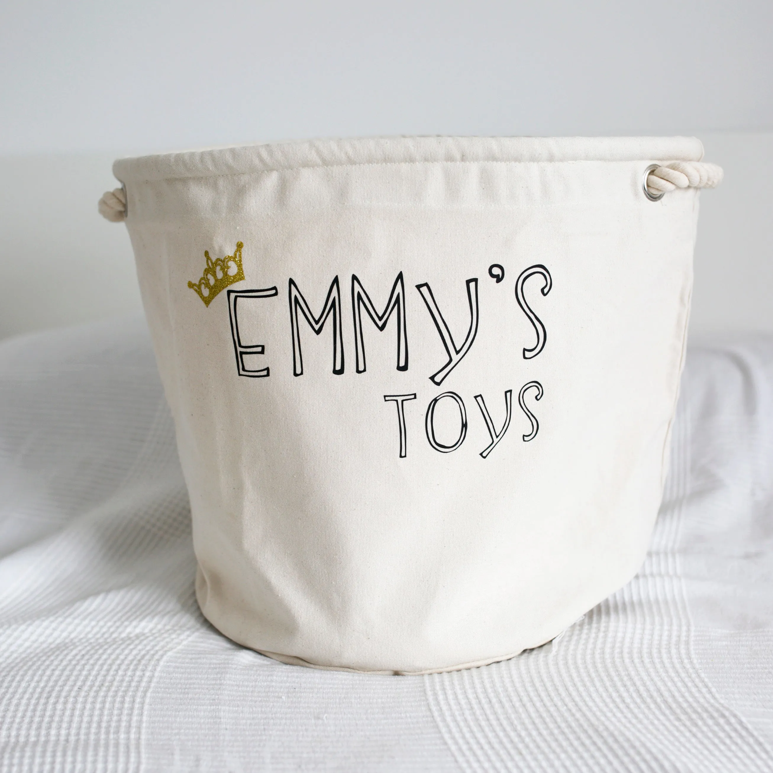 Personalised Canvas Rope Toy Basket