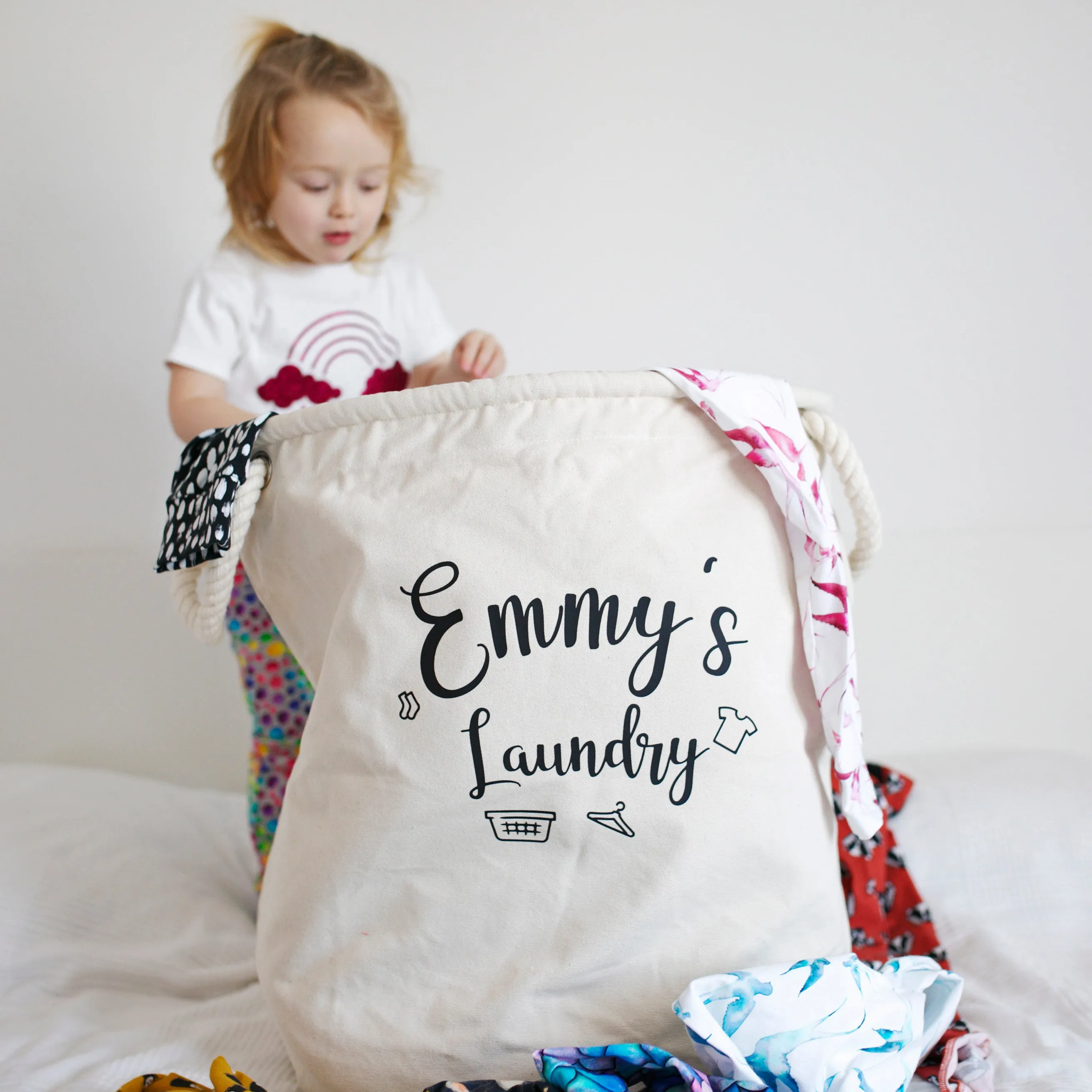 Personalised Canvas Rope Toy Basket