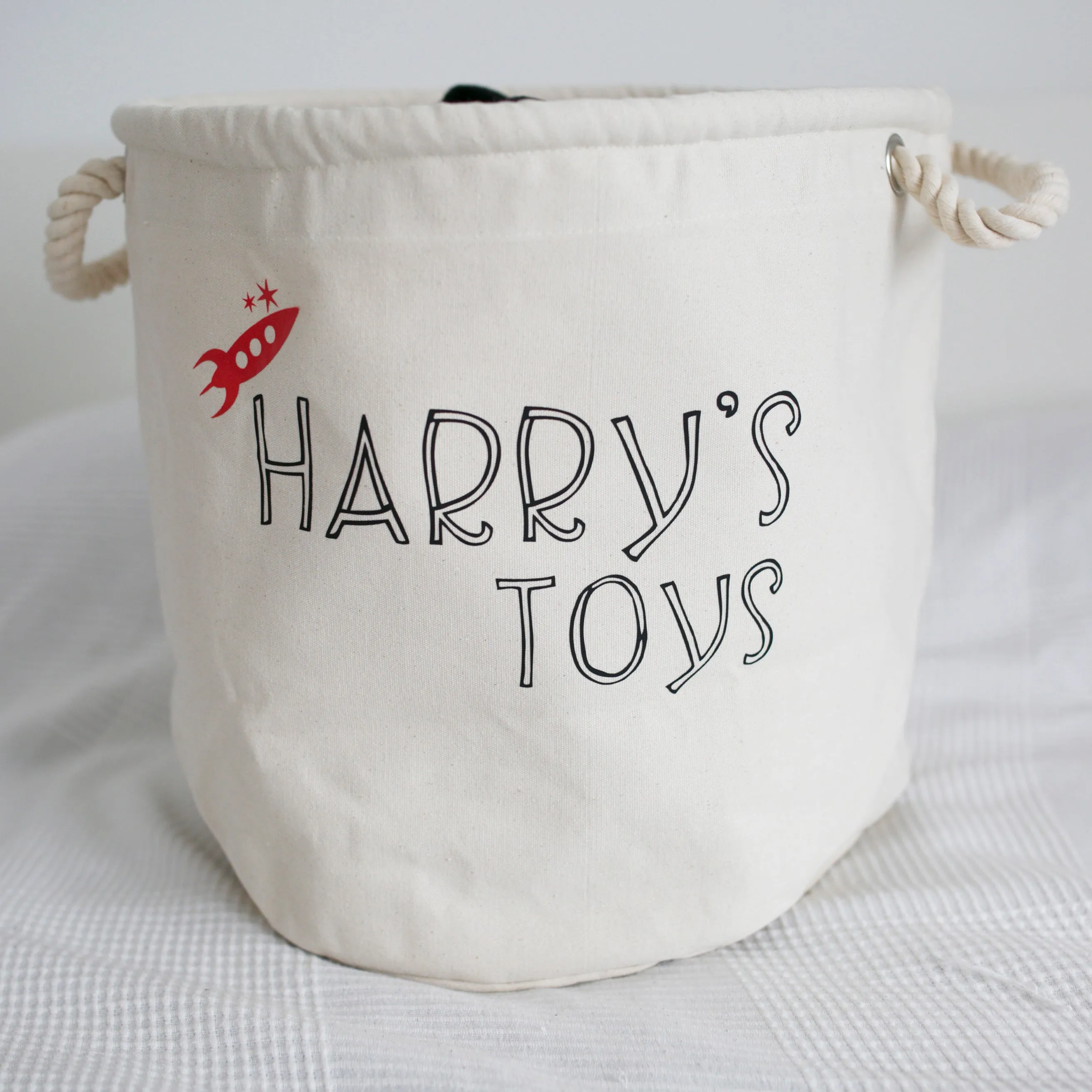 Personalised Canvas Rope Toy Basket