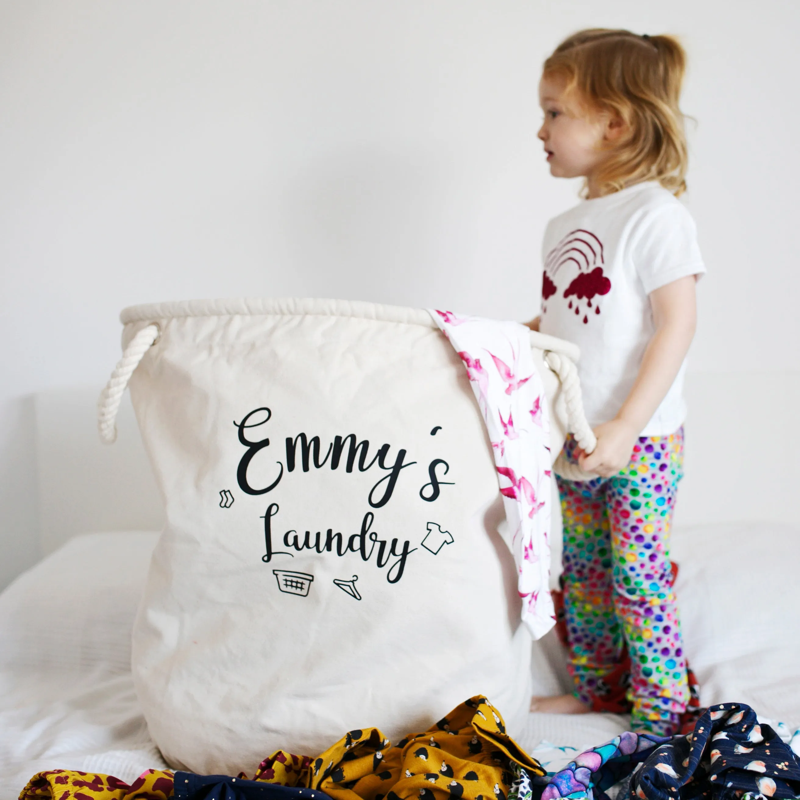 Personalised Canvas Rope Toy Basket