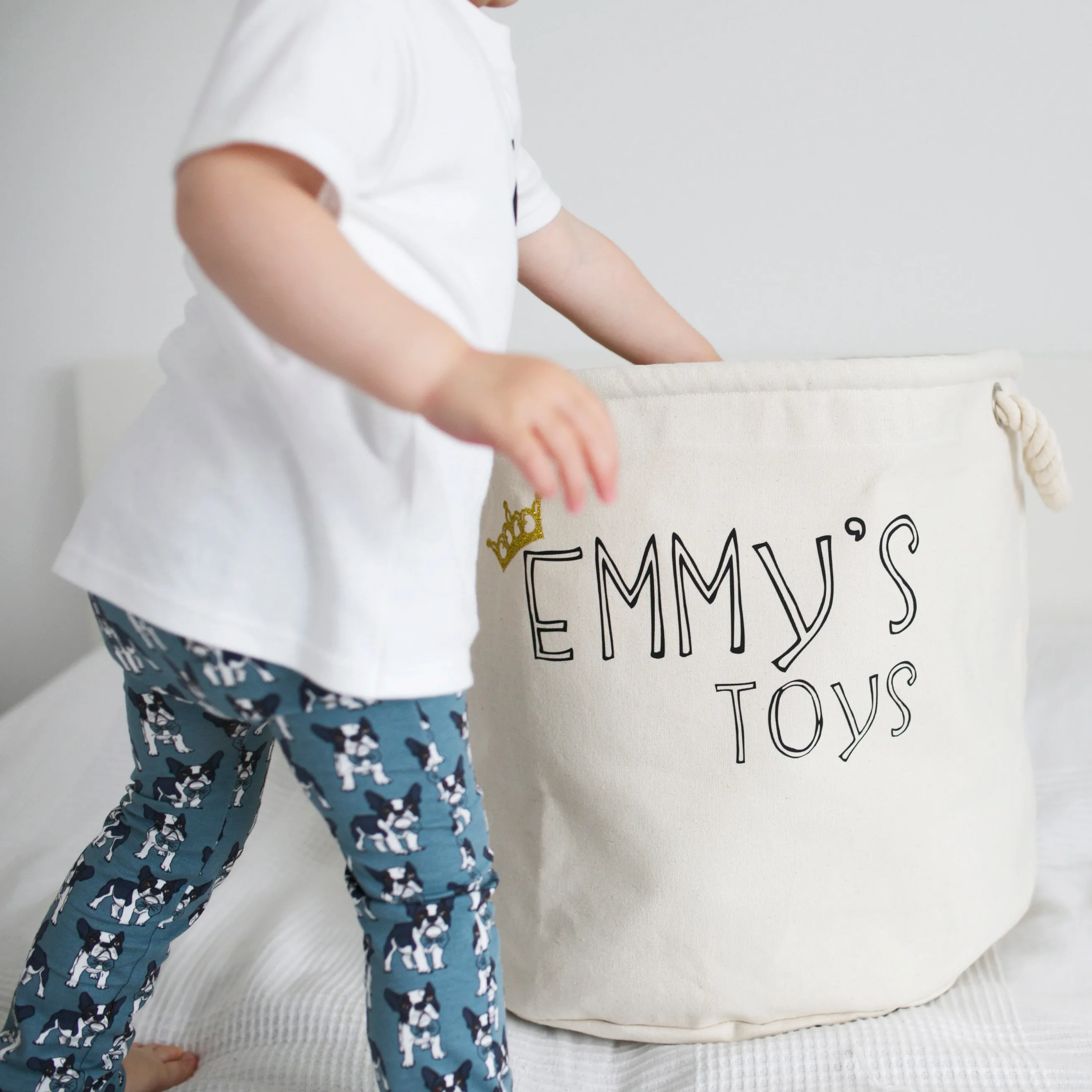 Personalised Canvas Rope Toy Basket