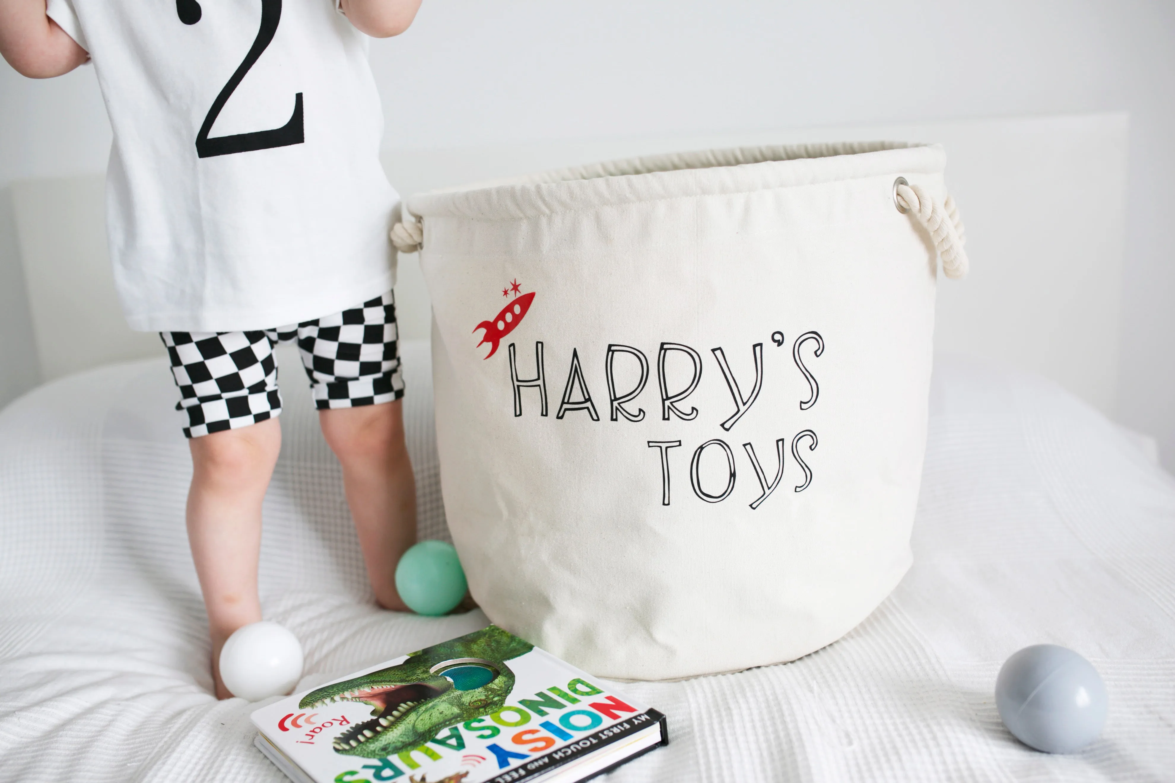 Personalised Canvas Rope Toy Basket